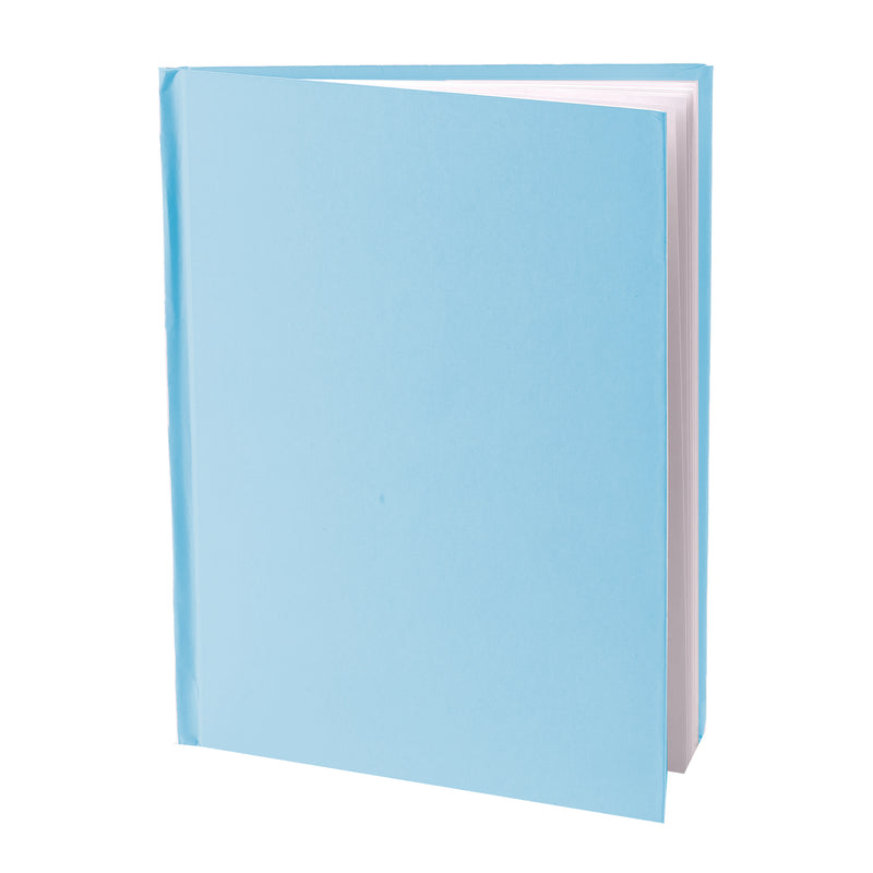 Blue Hardcover Blank Book, White Pages, 11"H x 8-1-2"W Portrait, 14 Sheets-28 Pages