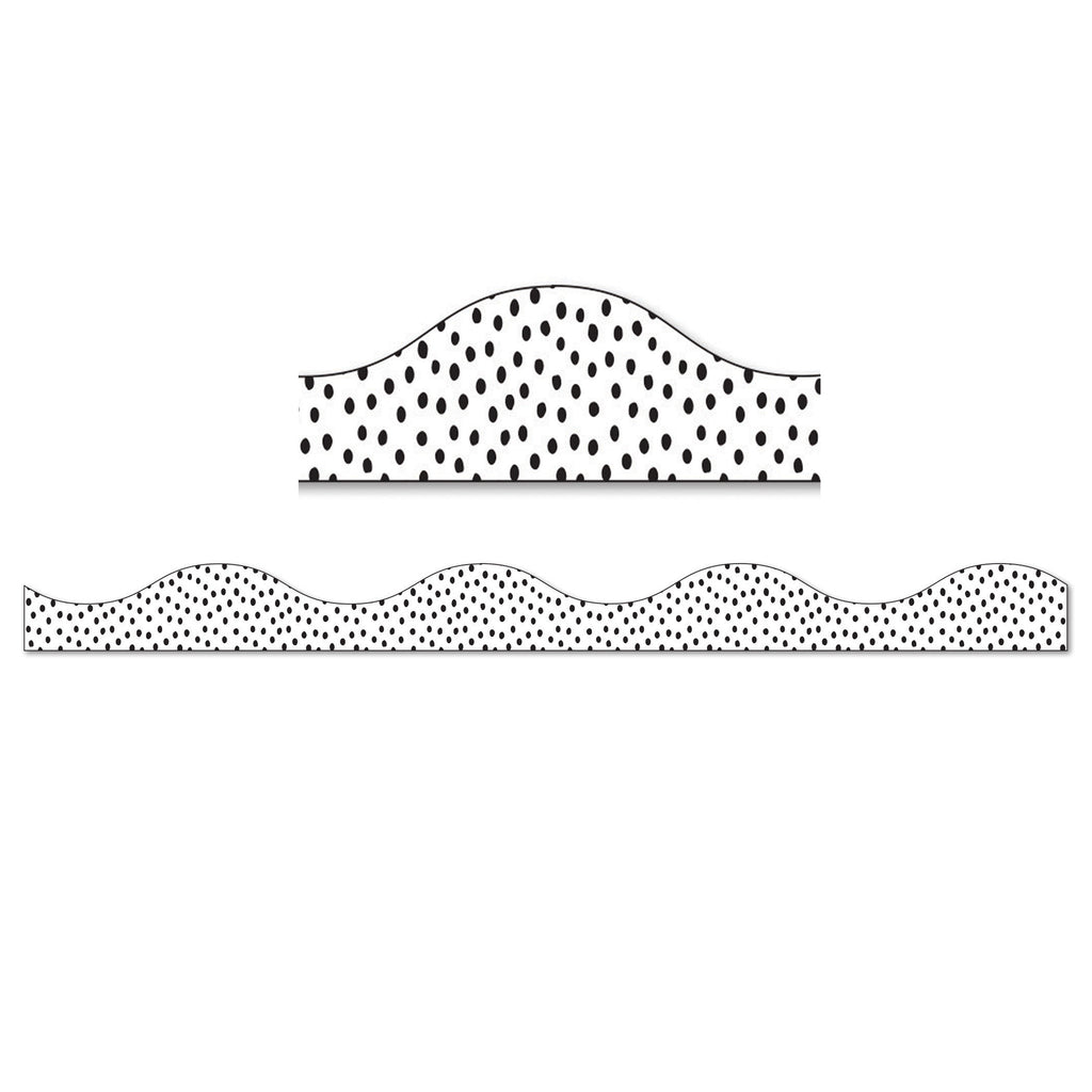 Magnetic Border Black Messy Dots On White