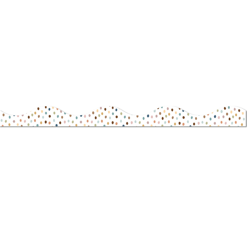 Magnetic Scallop Border, 12" x 1", Everyone is Welcome Painted Dots, 12 Pieces