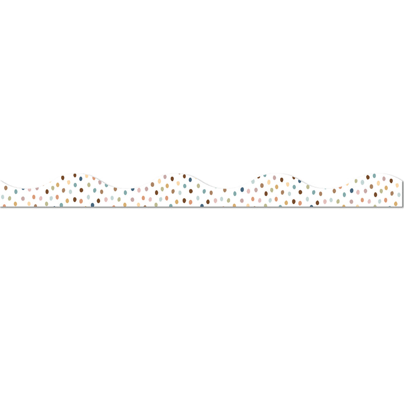 Magnetic Scallop Border, 12" x 1", Everyone is Welcome Painted Dots, 12 Pieces