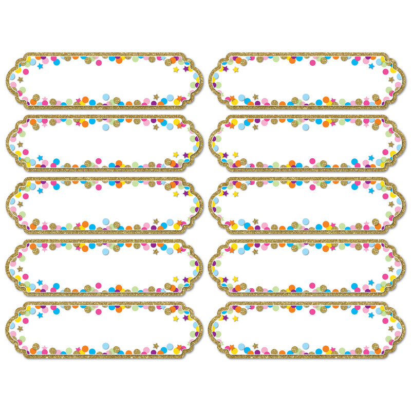 (6 Pk) Magnetic Nameplates Confetti 10 Pcs