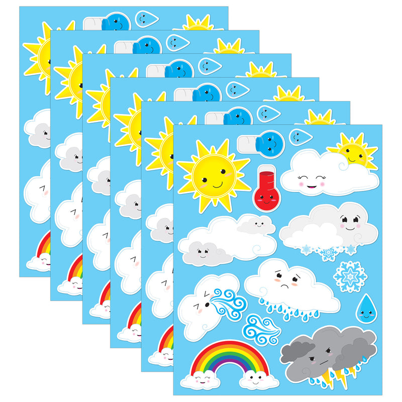 (6 Pk) Die Cut Magnets Cute Weather