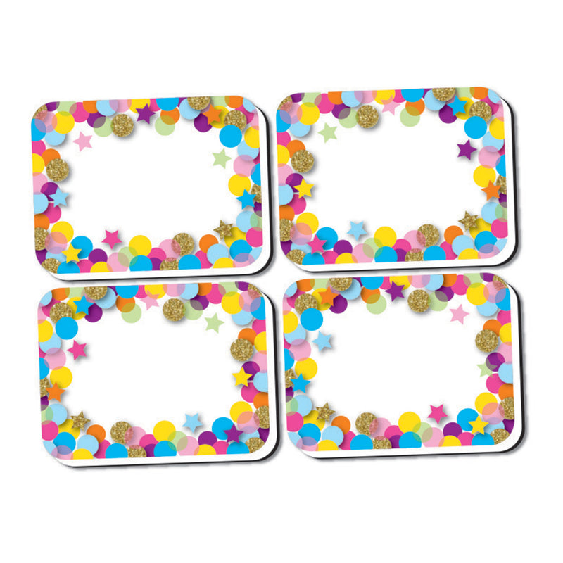 (3 Pk) Mini Erasrs Confetti Pattern 10 Pk Non Magnetic Whiteboard