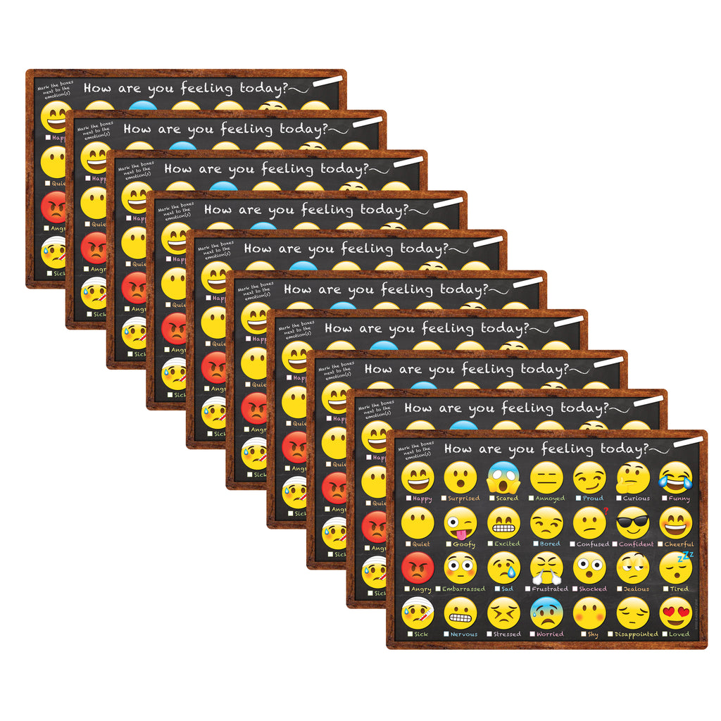 (10 Ea) Smart Emoji How Feel Chart