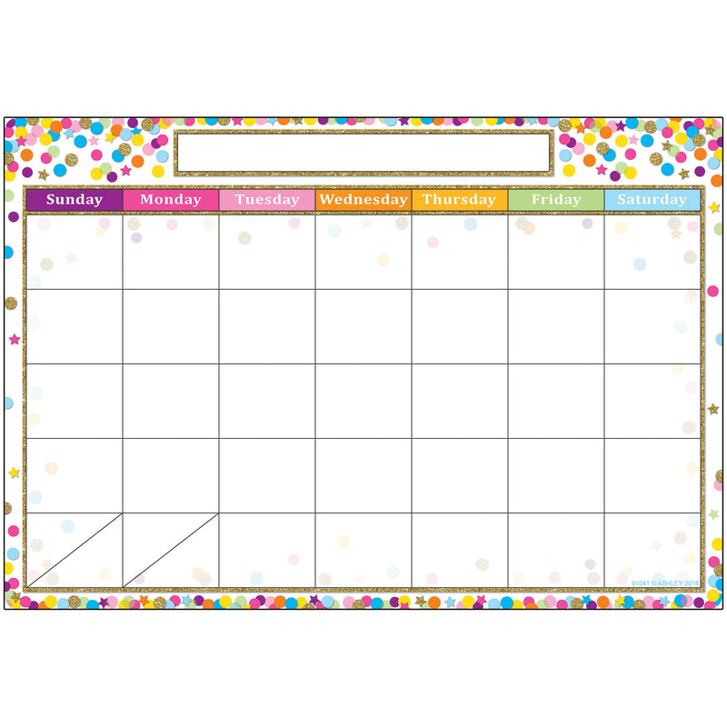(6 Ea) Smart Confetti Calendar Chart Dry-erase Surface
