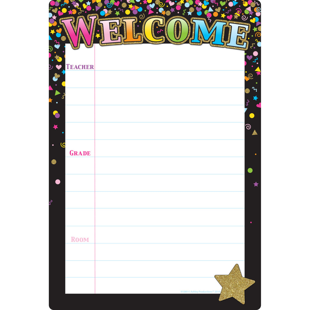 Black Confetti Welcome 13 X 19 Smart Poly