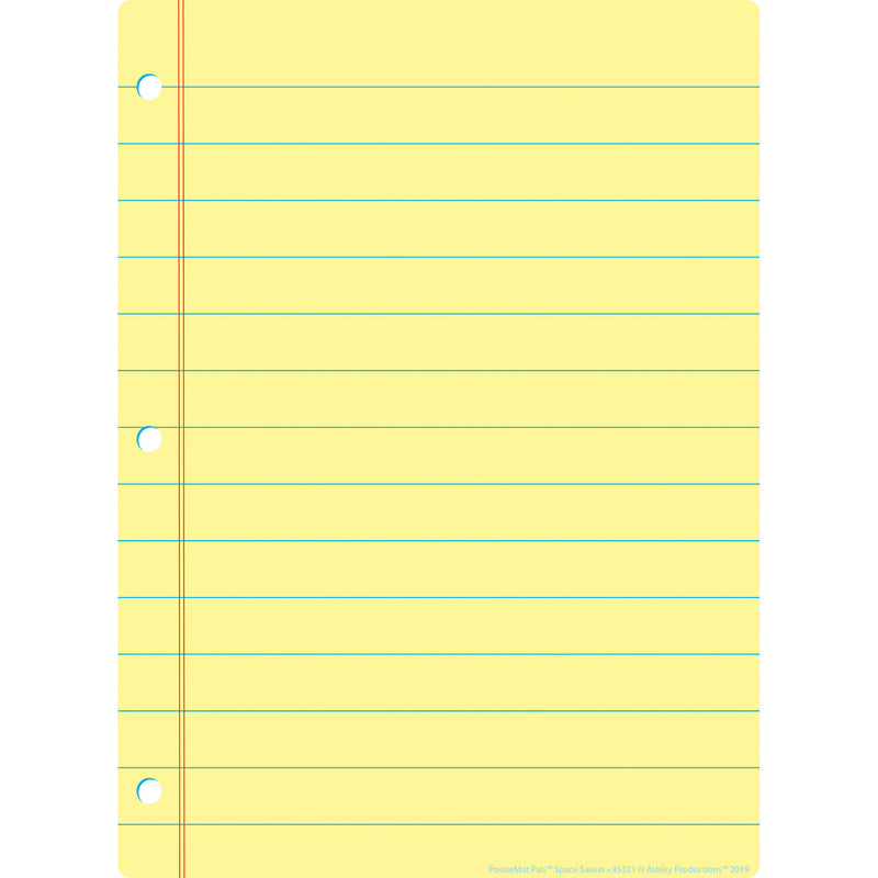 Yellow Notebook Paper Postermat Pals Smart Poly Single Sided
