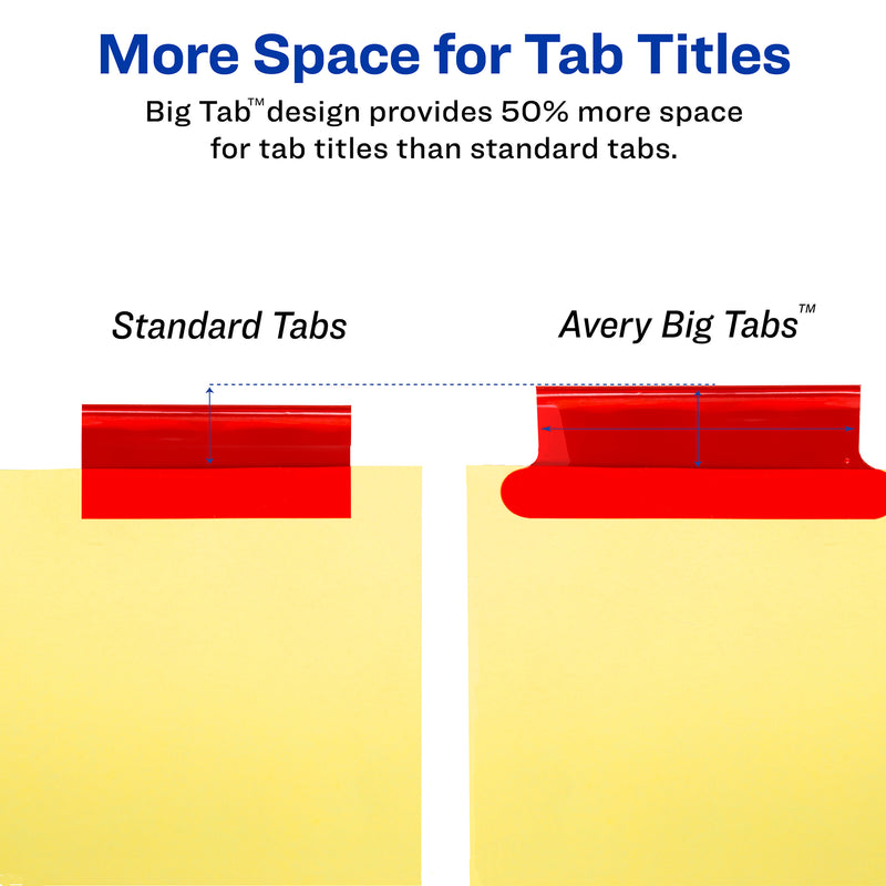 (12 Pk) 8 Big Tab Insert Dividers