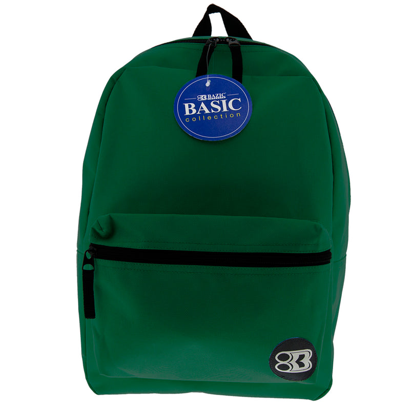 (2 Ea) 16in Green Basic Collection Backpk