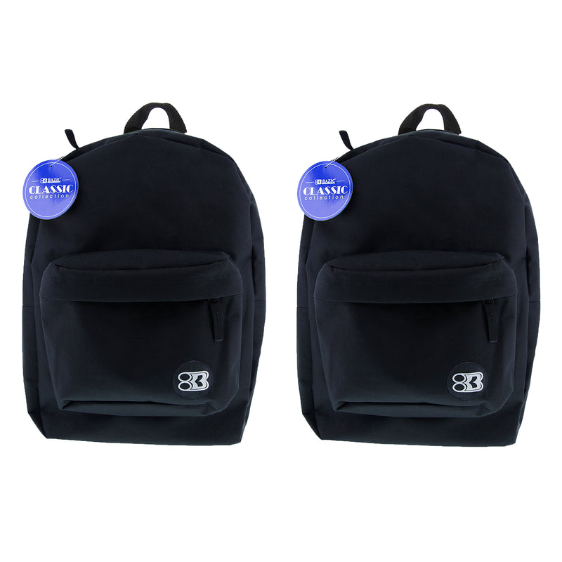 (2 Ea) 17in Black Classic Backpack
