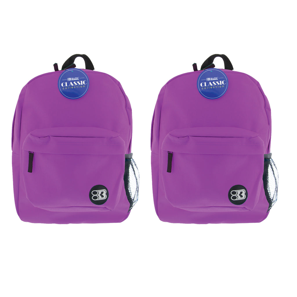 (2 Ea) 17in Purple Classic Back Pack