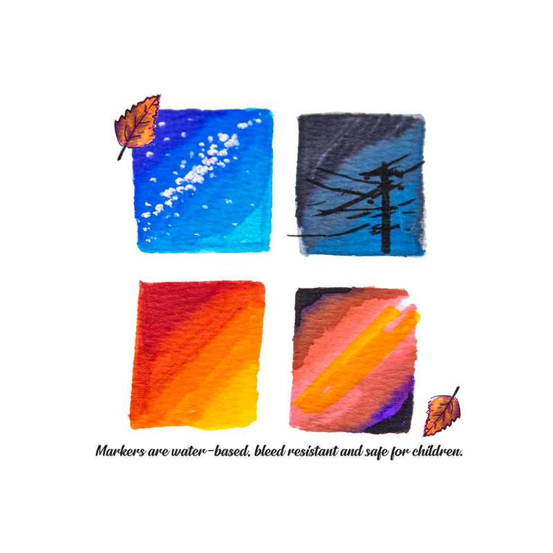 Washable Brush Markers, 12 Colors