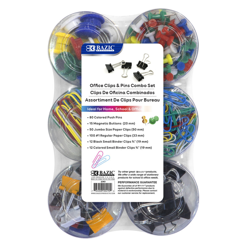 Office Clips & Pins Combo Set