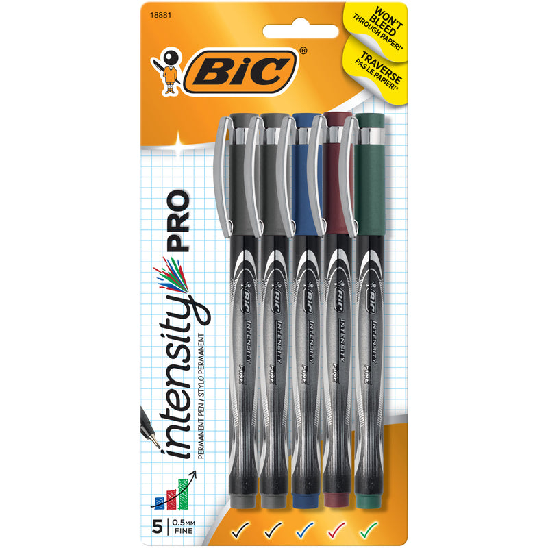 (3 Pk) Bic Intensity Marker Pens Asst - 5 Colors Per Pk