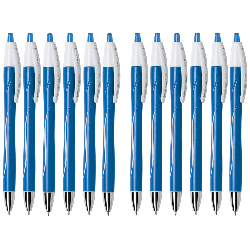 Glide™ Exact Retractable Ball Point Pen, Fine Point (0.7 mm), Blue, 12-Count