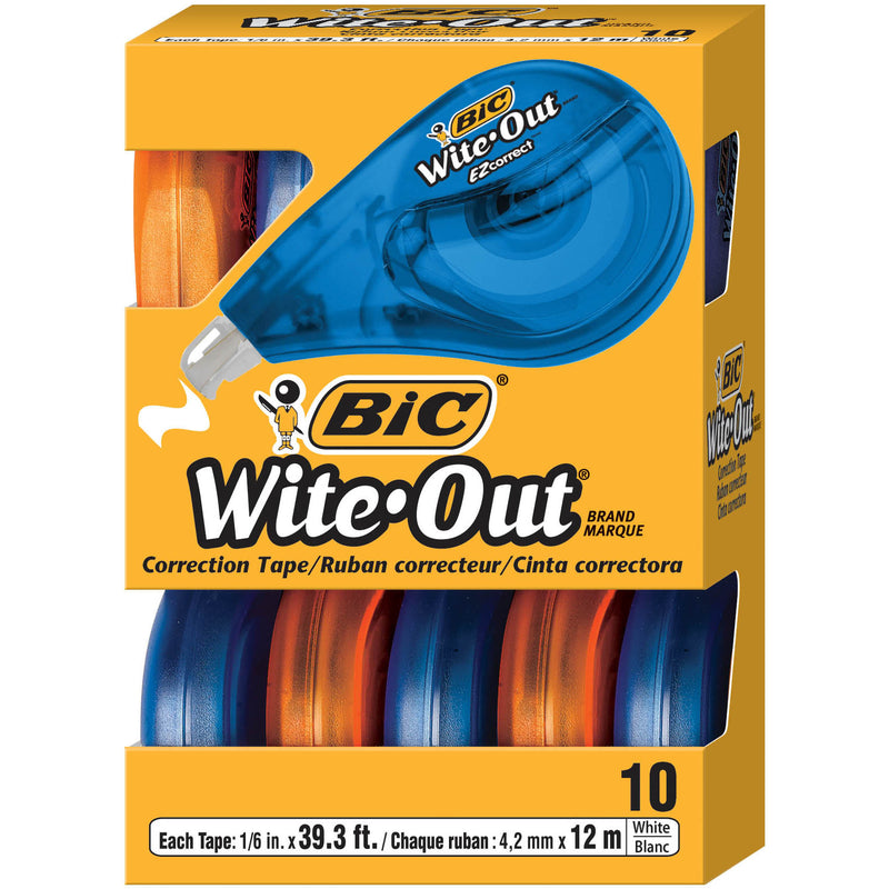 Bic Wite Out Ez Correct Correction Tape 10pk