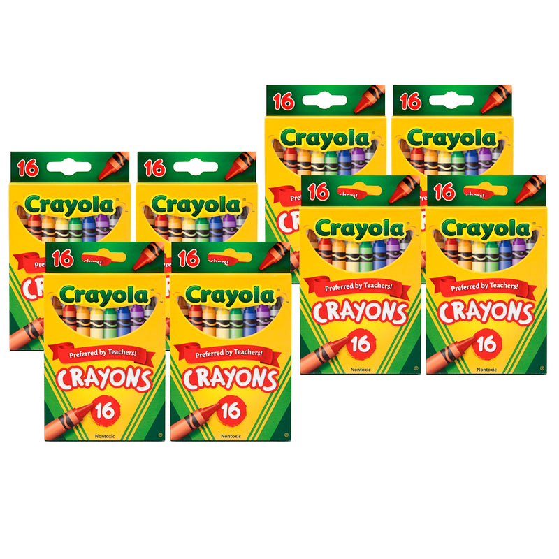 (8 Bx) Crayola Crayons 16ct Per Peggable Bx