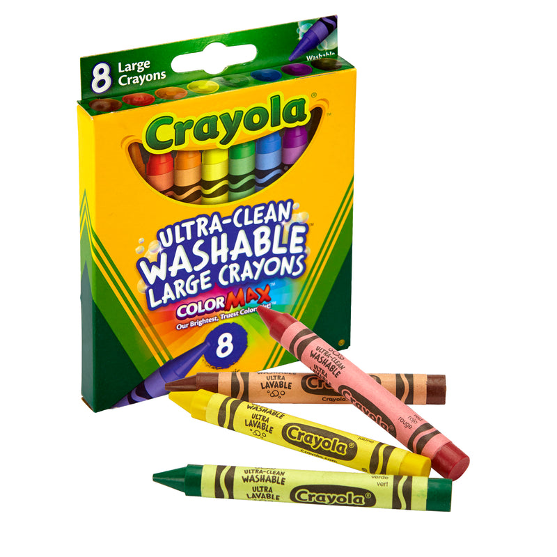 (6 Bx) Washable Crayons Large 8ct Per Peggable Box