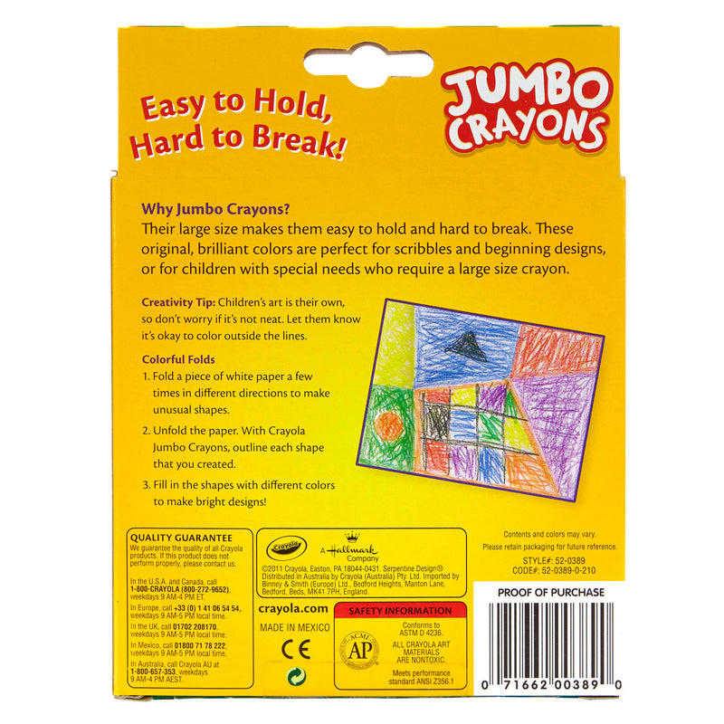 Crayons Jumbo 8ct Peggable Tuck Box