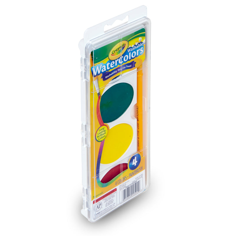 So Big Washable Watercolors 4 Color Oval Pans And Paint Brush
