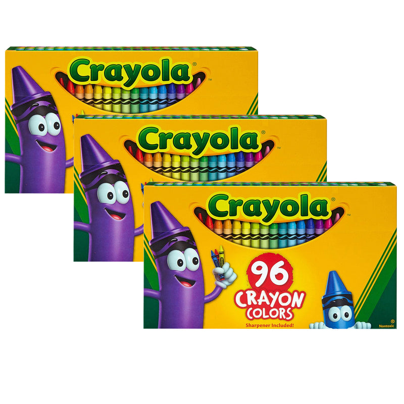 (3 Bx) Crayola 96ct Crayons Per Hinged Top Box