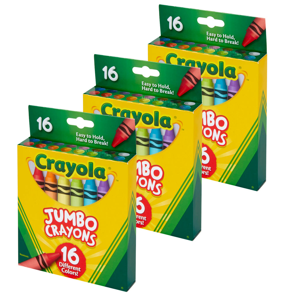 (3 St) Crayola Jumbo Crayons 16 Color Set