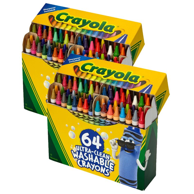 (2 Pk) 64 Ct Ultra-clean Washable Crayons Regular Size