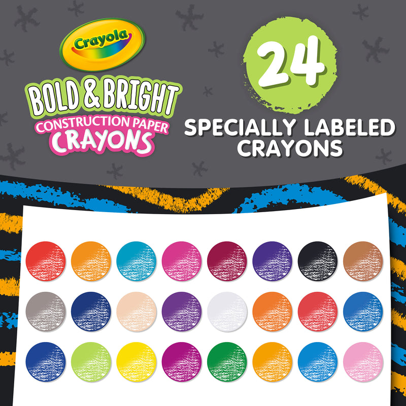 Bold & Bright Construction Paper Crayons 24ct