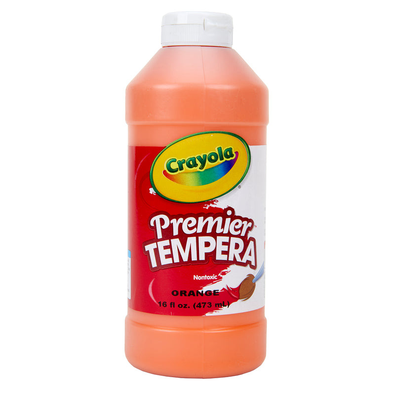 (3 Ea) 16oz Orange Premier Tempera Crayola