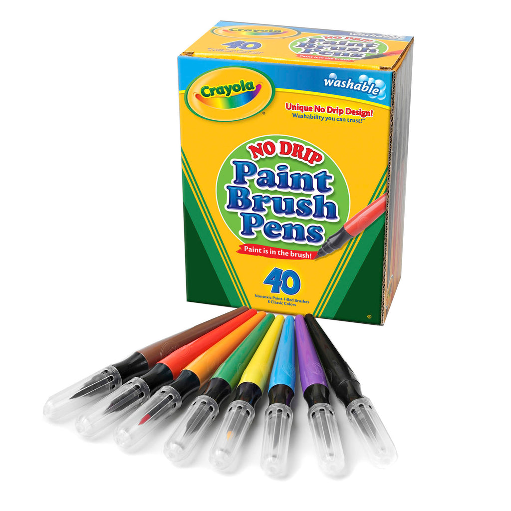 No Drip Paint Brush Pens 40ct Washable