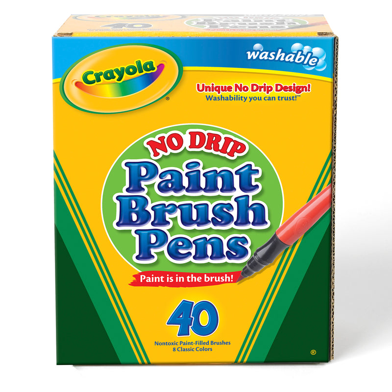 No Drip Paint Brush Pens 40ct Washable