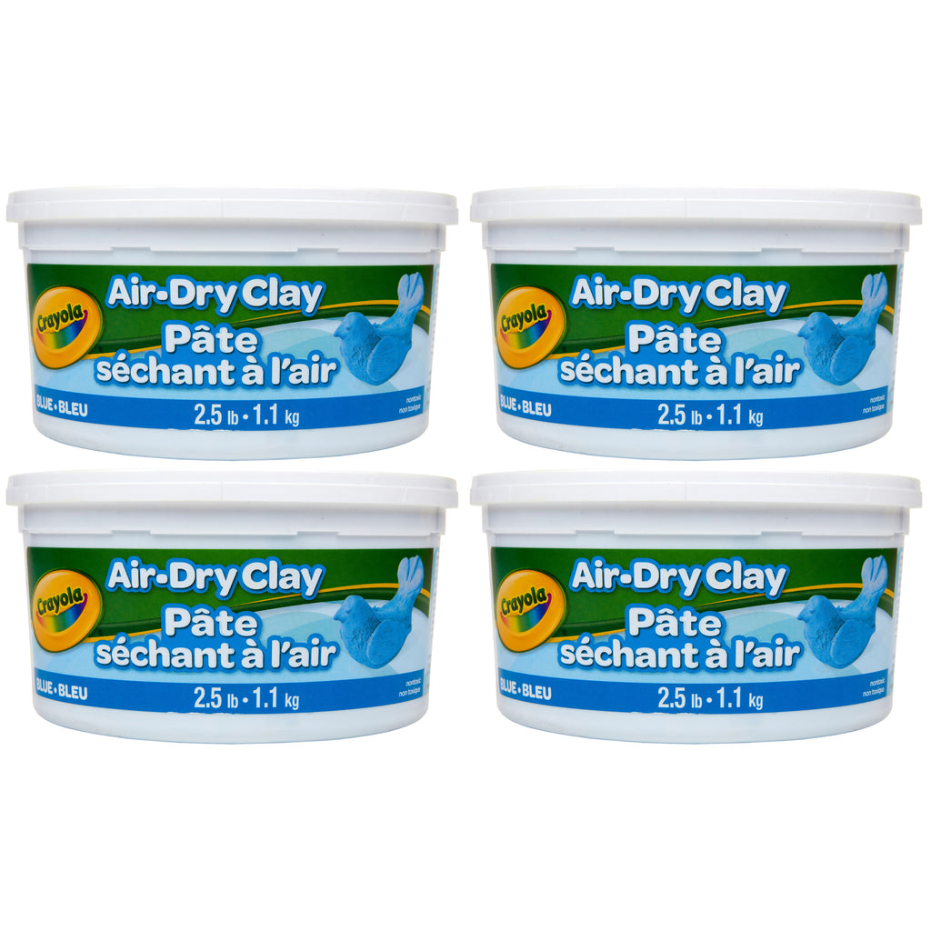 (4 Ea) 2.5lb Air Dry Clay Tub Blue