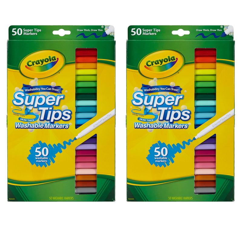 (2 Pk) Washable Markers 50ct Per Pk Super Tips W-silly Scents