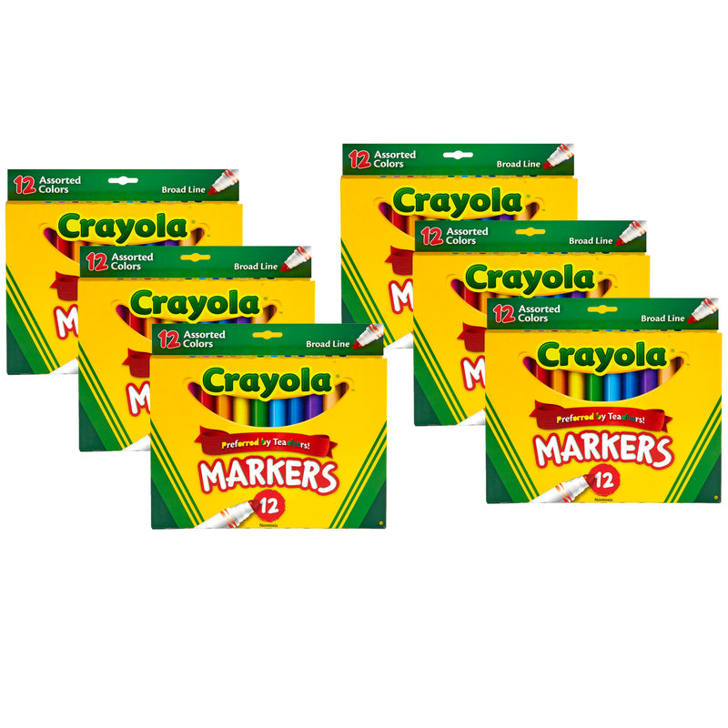 (6 Bx) Crayola Markers 12ct Per Bx Asst Colors Conical Tip