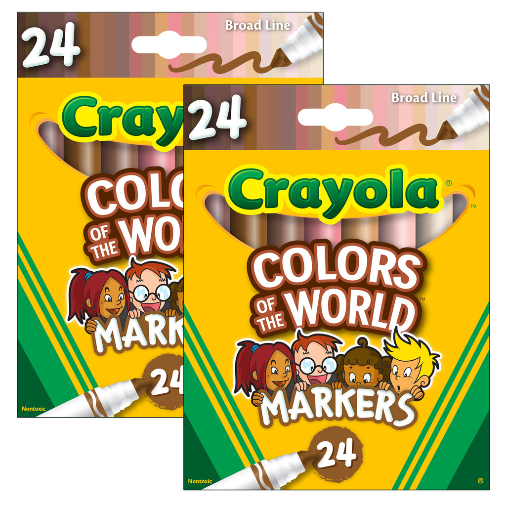 (2 Pk) Colors Of The World Markers 24pk