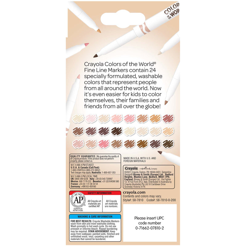 Colors Of World Fine Markers 24ct Crayola