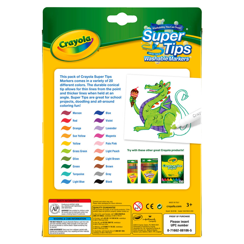 Washable Markers 20ct Super Tips
