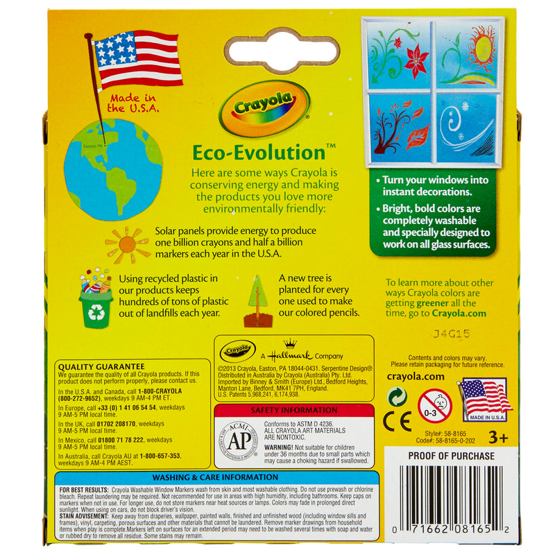 Crayola 8ct Washable Window Markers