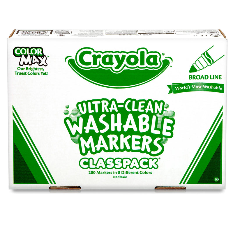 Crayola Washable Markers Classpack 200ct 8 Colors Broad Line