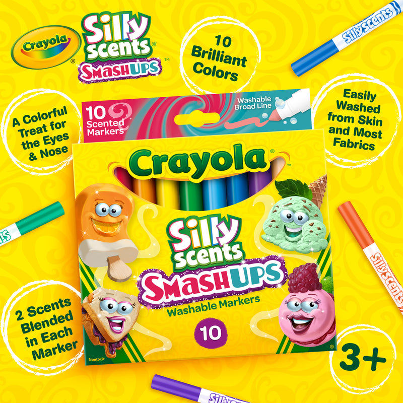 Silly Scents™ Smash Ups Broad Line Washable Scented Markers, 10 Count