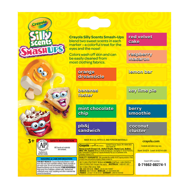 Silly Scents™ Smash Ups Broad Line Washable Scented Markers, 10 Count