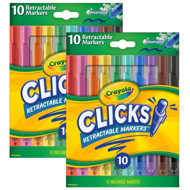(2 Pk) Clicks Retractable Markers 10pk