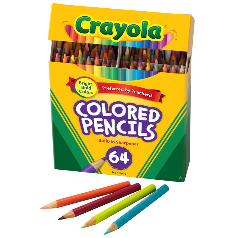 (2 Bx) Crayola Colored Pencils 64ct Per Bx Half Length