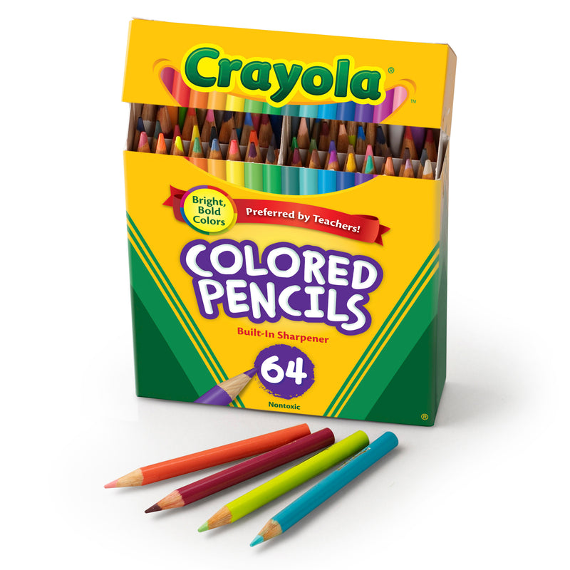 Crayola Colored Pencils 64 Count Half Length
