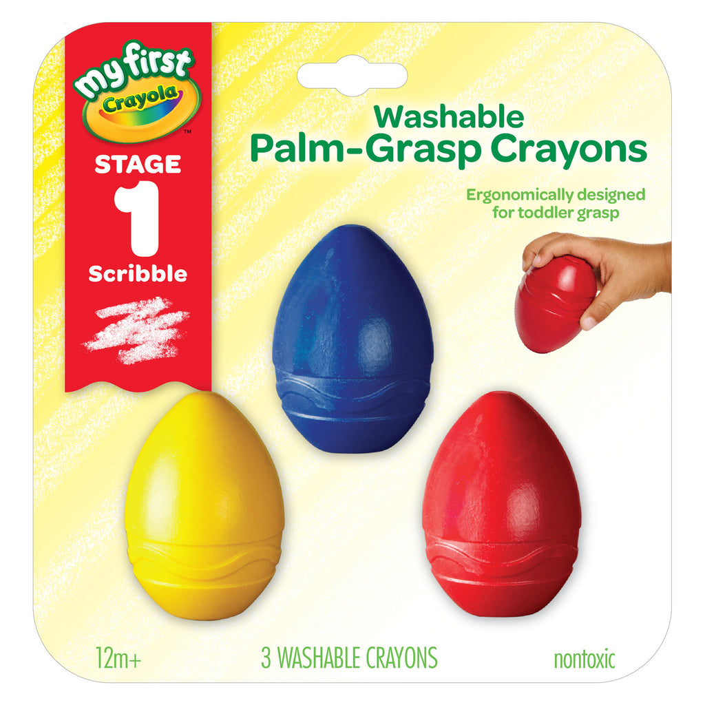 (3 Pk) Washable Palmgrasp Crayons 3 Per Pack My First Crayola