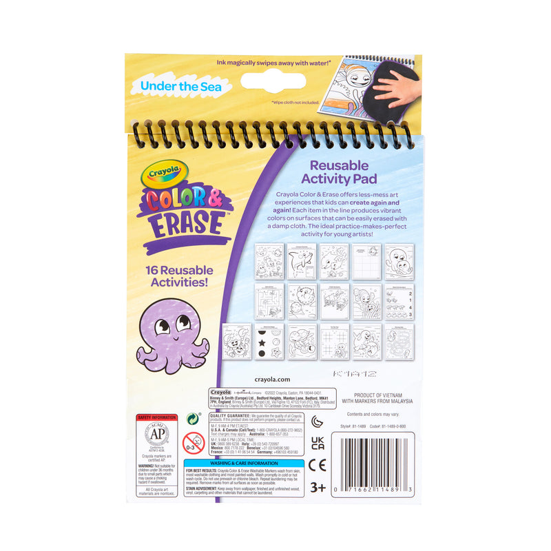 Color & Erase Reusable Activity Pad, Under The Sea