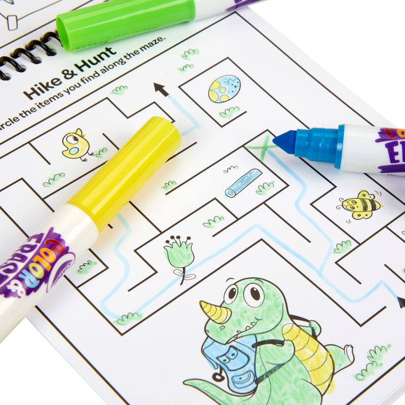 Color & Erase Reusable Activity Pad, Dinosaurs