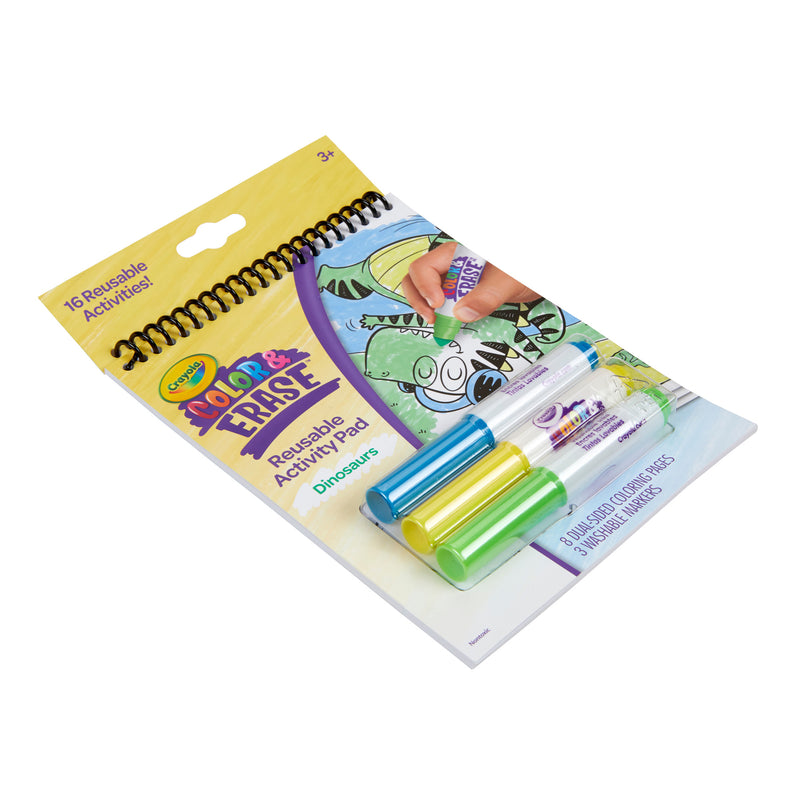 Color & Erase Reusable Activity Pad, Dinosaurs