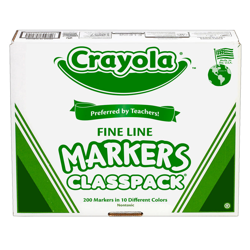 Crayola Classpack Markers 200 Ct Non Washable Fine Tip