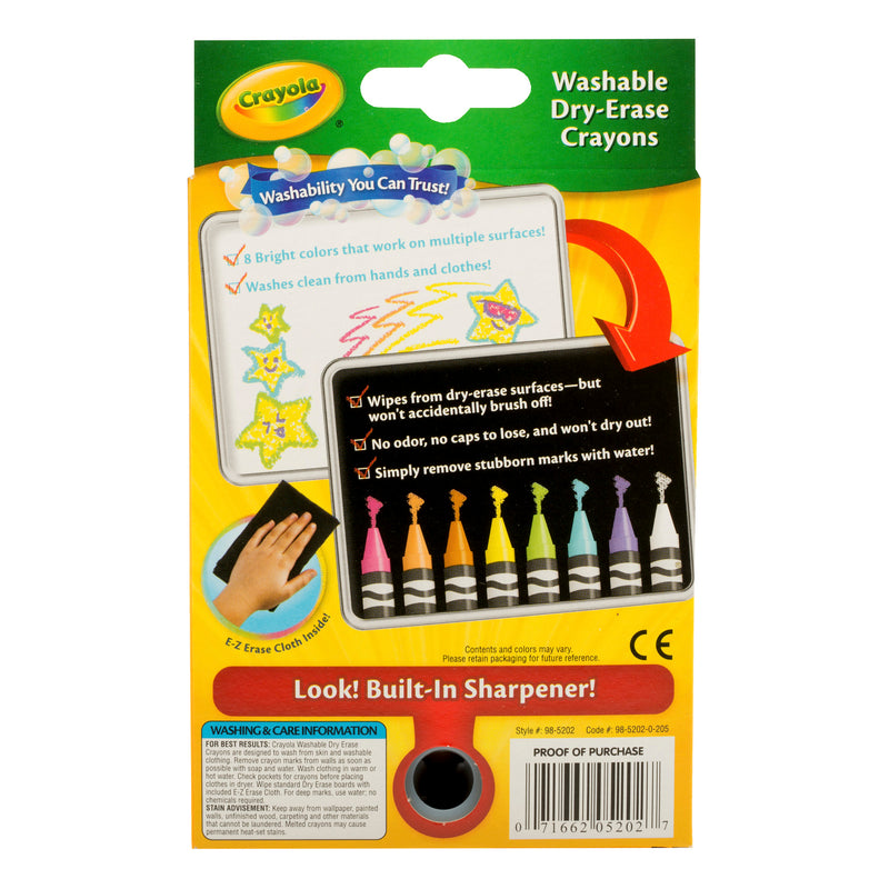 Crayola Dry Erase Bright 8 Count Crayons